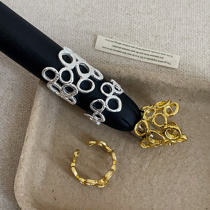 Wholesale Openwork Oval Floral Metal Ring