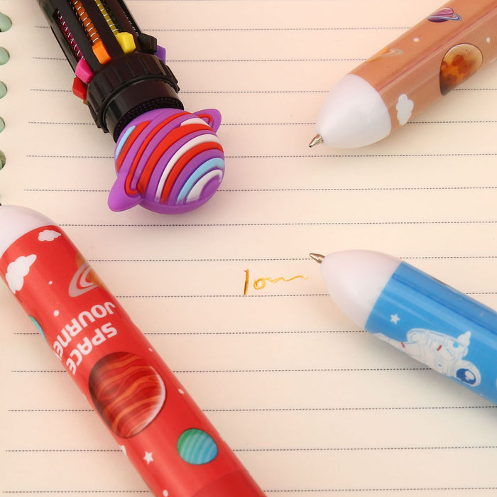 Wholesale Universe Planet Ten-Color Ballpoint Pen Cute Creative Push-Button