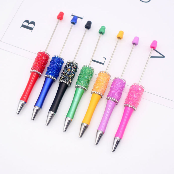 Wholesale Crystal Broken Stone Plastic Bead Pen JDC-PN-ChenYu002