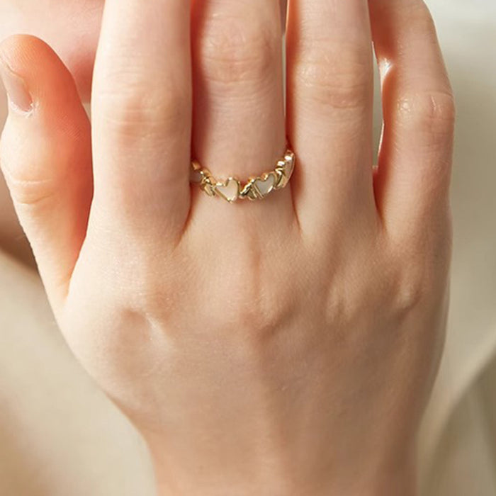 Wholesale Love Shell Ring, niche design, high-end adjustable opening ring, versatile ring, new handmade accessory