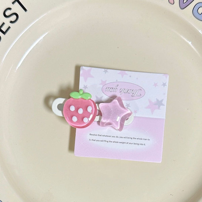 Wholesale Peach Strawberry Star Hairpin  Girl Heart Cartoon Duckbill Clip Bangs Side Clip