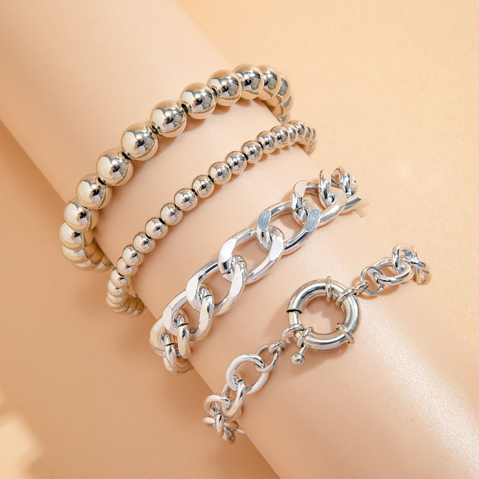 Wholesale Beaded Ball Chain Stacked Alloy Bracelet JDC-BT-DaoNi006
