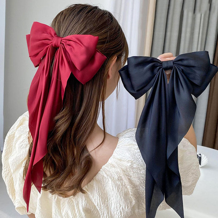 Wholesale Red Ribbon Bow Hair Clip JDC-HC-Linx003