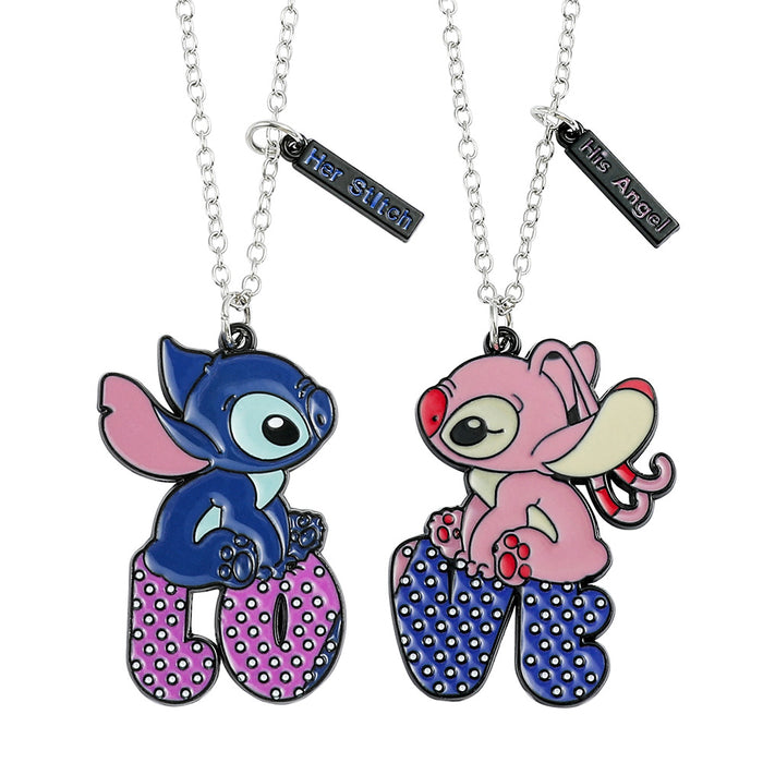 Wholesale Cute cartoon couple pendant necklaces