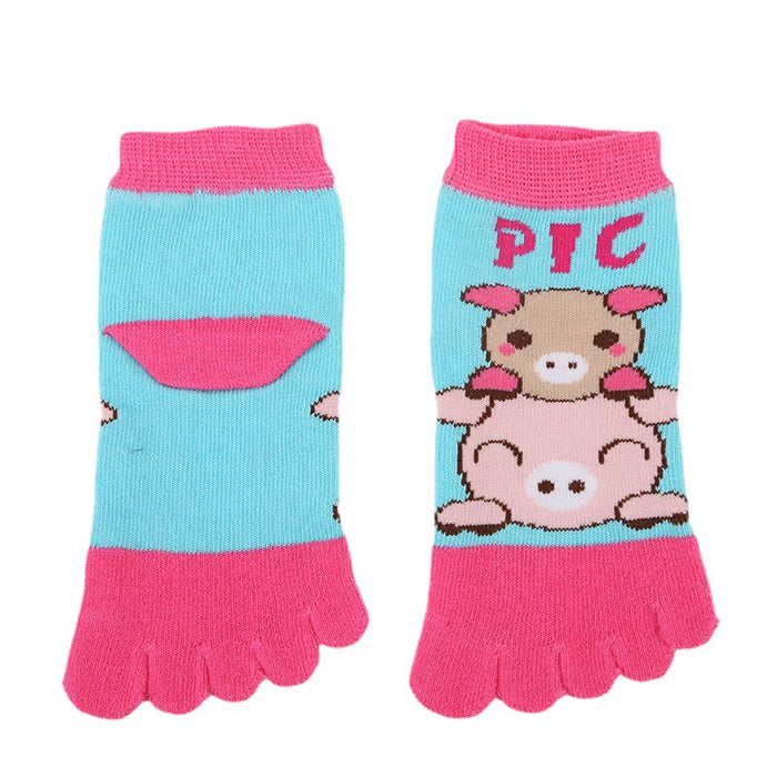 Wholesale Children' s Socks Cartoon Elephant Short Socks Cotton Sports Sweat-Absorbent Breathable Multi-Color Split-Toe Socks