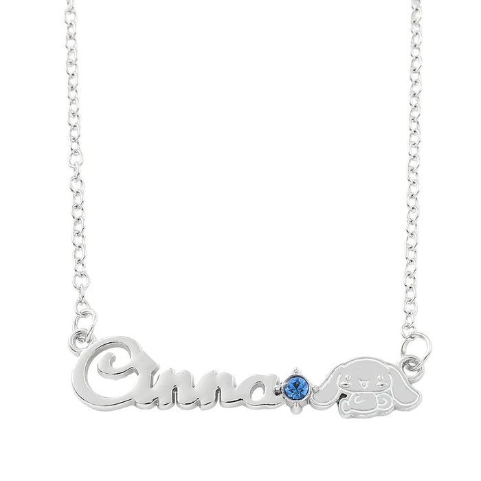 Wholesale Cartoon cat necklace pendant rhinestone enamel jewelry