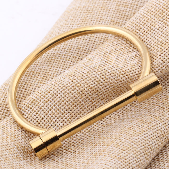Wholesale Titanium steel horseshoe buckle bangle bracelet