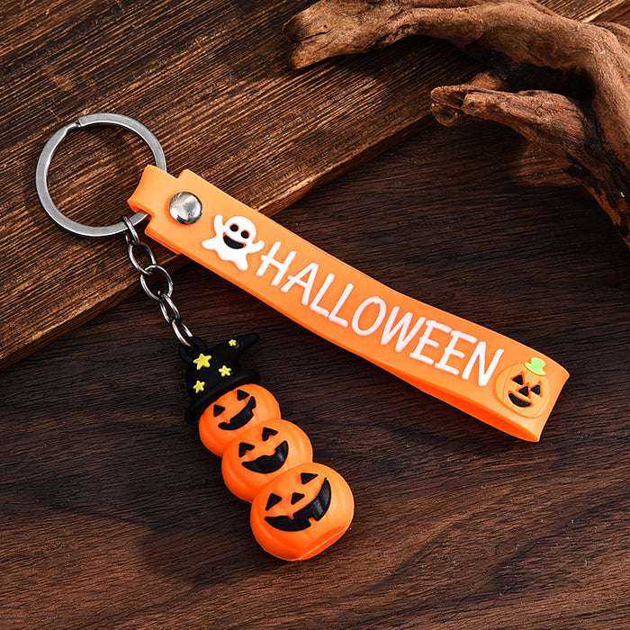 Wholesale  keychain trick-or-treating ghost pumpkin keychain  pendant chain skull ghost key chain
