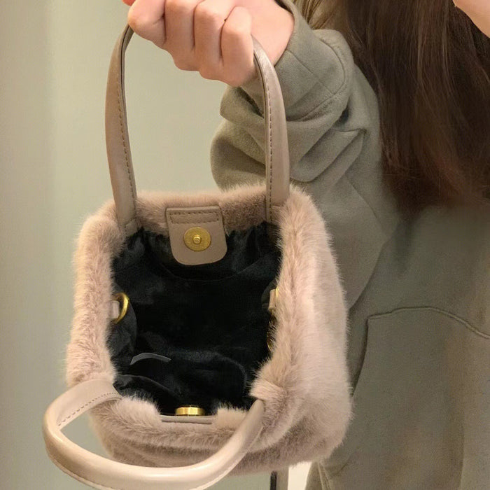 Wholesale Cute Plush Bucket Bag Handbag JDC-HB-DRS011