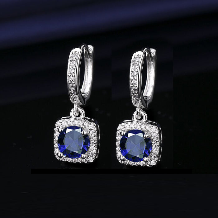 Wholesale  Princess Square Simulated Moissanite Stud Earrings Fashion Accessory Gift for Resale