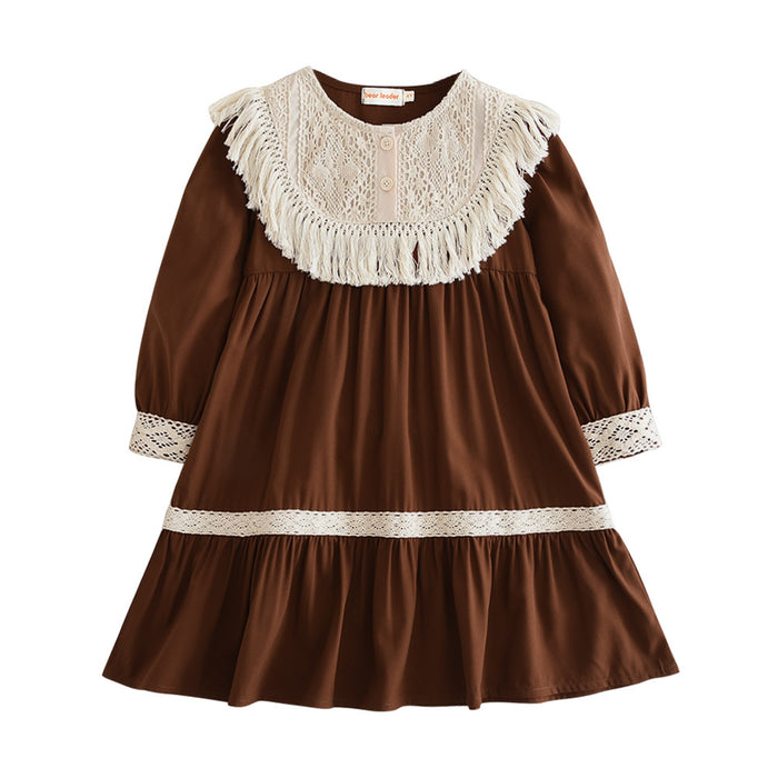 Wholesale Vintage Tassel Lace Collar Children's Dress JDC-CTS-DuoEr010