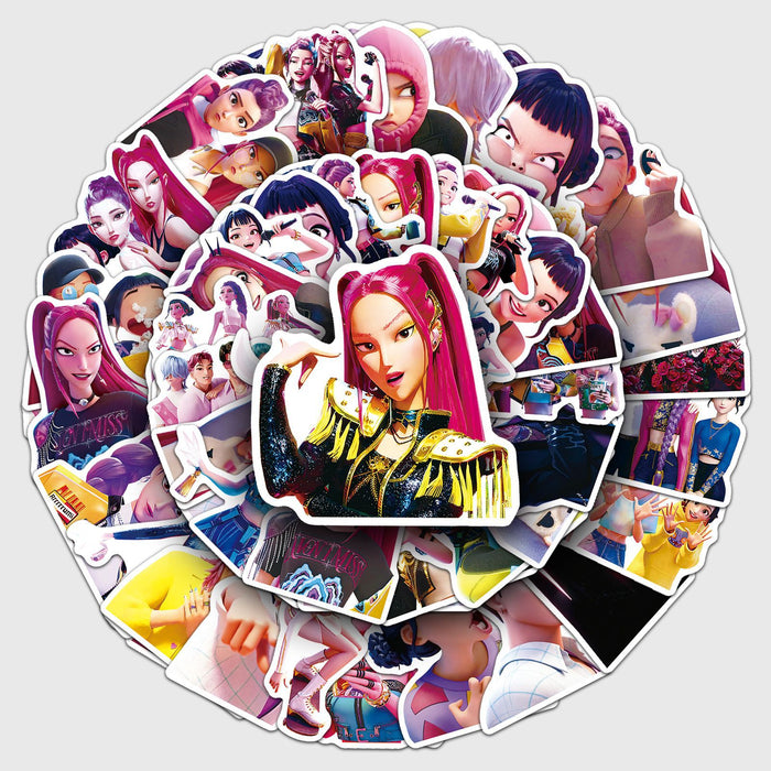 Wholesale 50pcs KPOP Animation Movie Waterproof Decorative Stickers