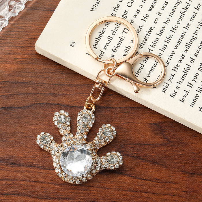 Wholesale Turkish Evil Eye Palm Keychain Zinc Alloy White Bag Charm Resale