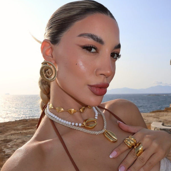 Wholesale Stainless steel fashionable and simple electroplated color preserving women's pendant necklace