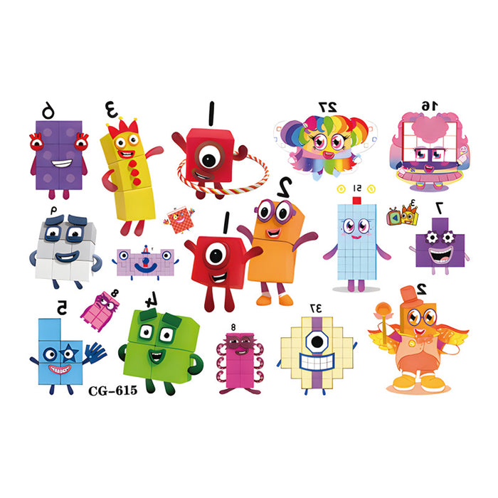 Wholesale Digital Building Blocks Tattoo Decorative Stickers