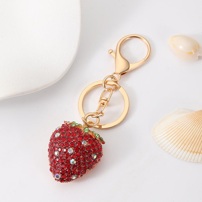 Wholesale Fruit Shaped Metal Keychain Decorative Bag Charm MOQ≥2