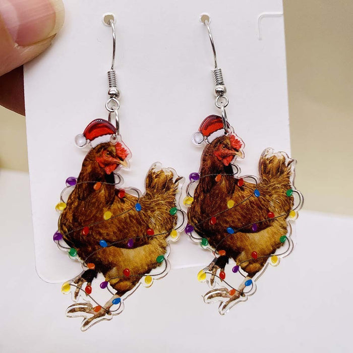 Wholesale Christmas creative acrylic earrings personalized colorful elk earrings