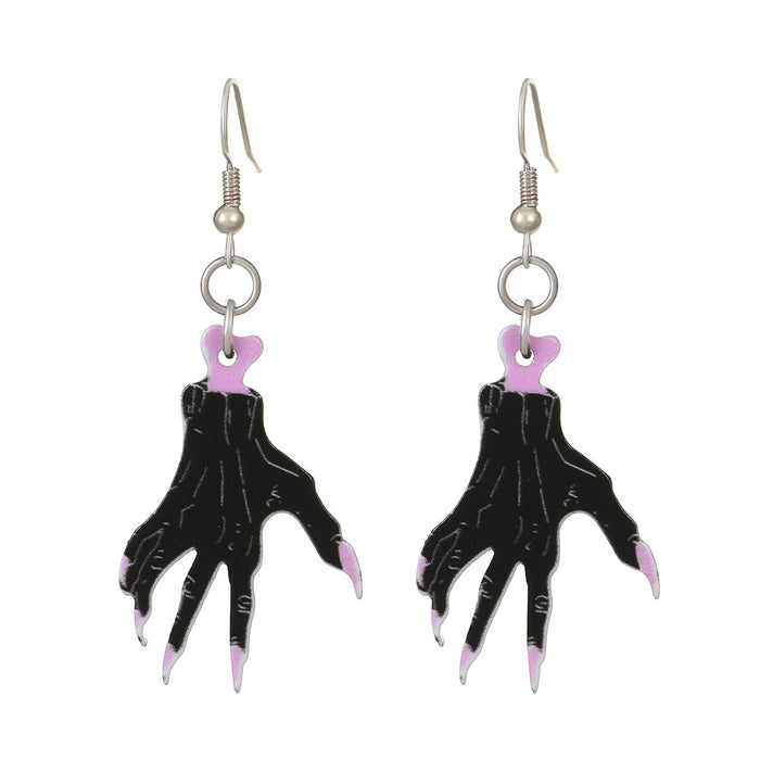 Wholesale  Series Earrings Dark Skull Heart-shaped Earrings Funny Bat Exaggerated Earrings