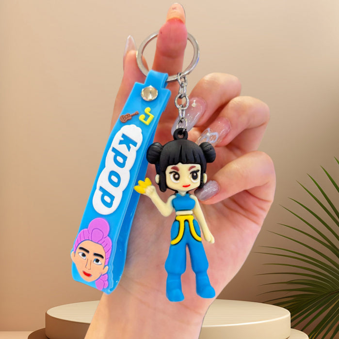 Wholesale Cartoon and anime peripheral silicone figurine keychain