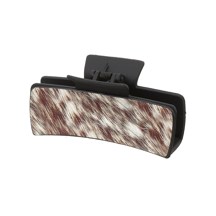 Wholesale Western Denim Style Horse Hair Craft Leather Women' s Hair Clip Grab Clip Shark Clip Hair Accessories Clip