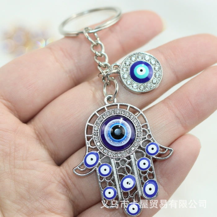 Wholesale Retro Drip Oil Keychain Drip Oil Devil's Eye Pendant Keychain Phone Pendant