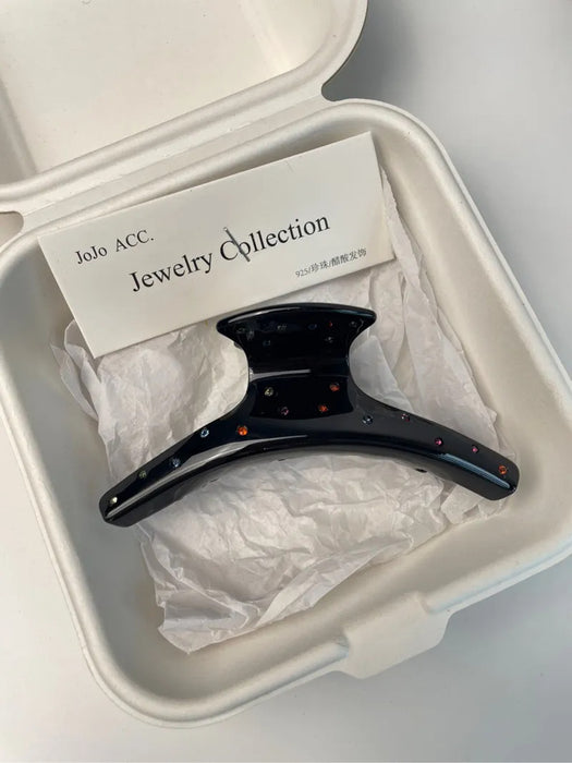 Wholesale Diamond studded solid color grip clip, simple temperament, back of the head hair clip, versatile shark clip