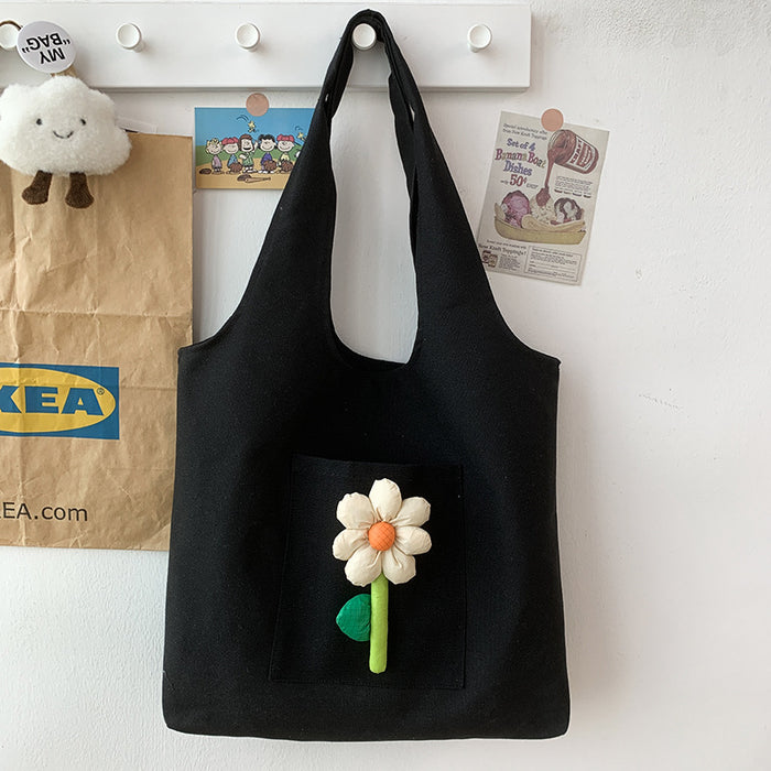 Wholesale Canvas bag, single shoulder flower sail bag, vest bag, shopping bag