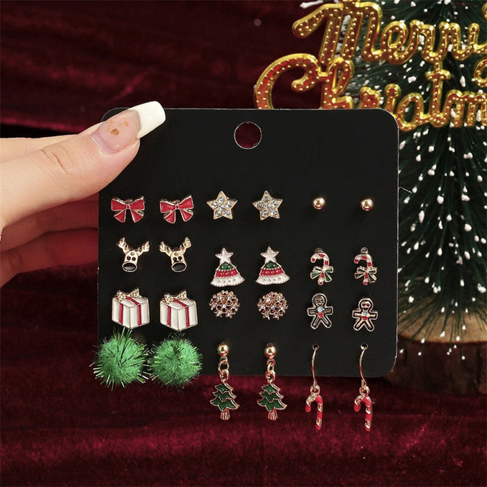 Wholesale Christmas earring combination cartoon cute  elk earring set