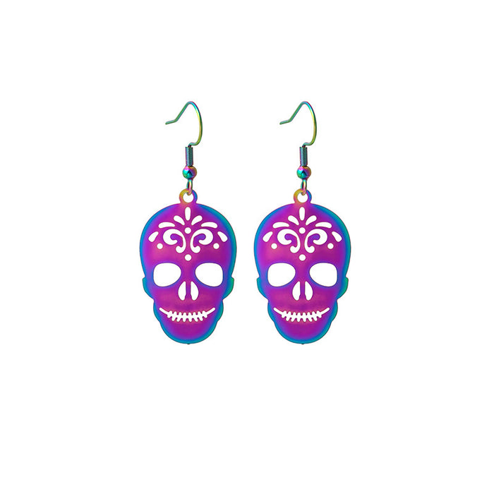 Wholesale Halloween Colorful Gradient Electroplating Color Matching Acrylic Earrings JDC-ES-MDD099