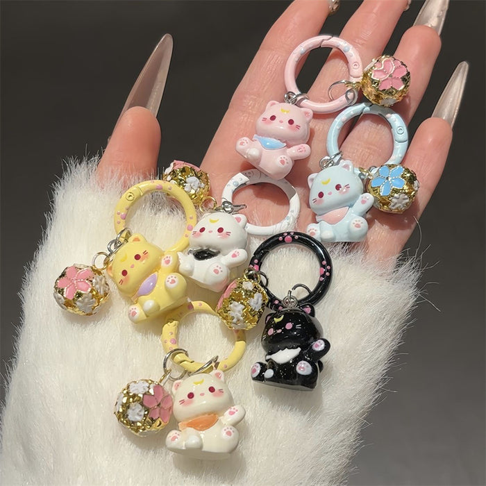 Wholesale Cute Cat Bell Keychain Girl's Bag Accessories Pendant