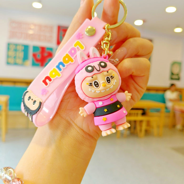 Wholesale New cross-dressing  cartoon keychain cute couple schoolbag pendant car keychain claw machine small gift