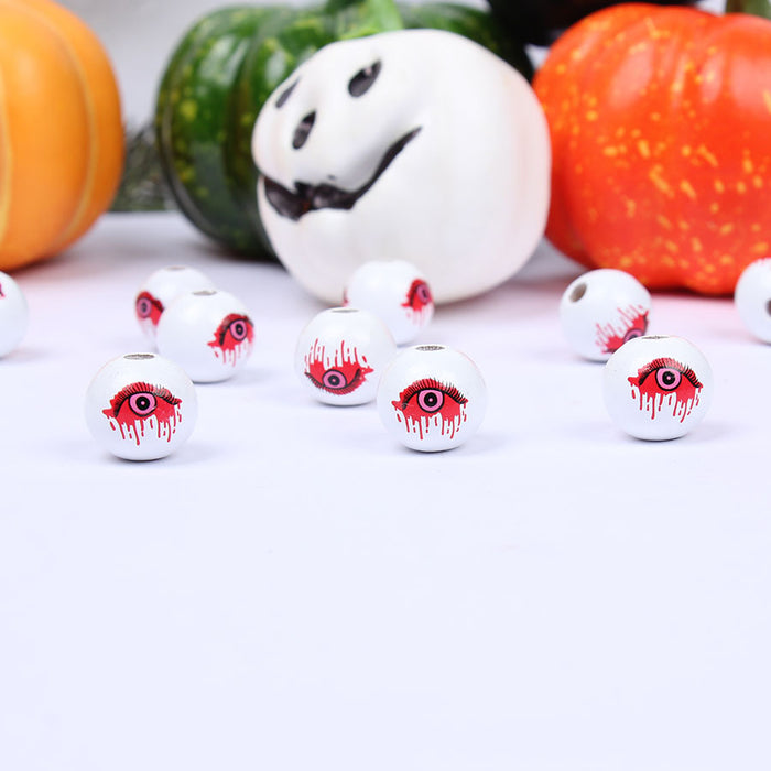 Wholesale 50PCS Halloween Blood Palm Blood Eyes Wooden Beads JDC-BDS-TianYue025