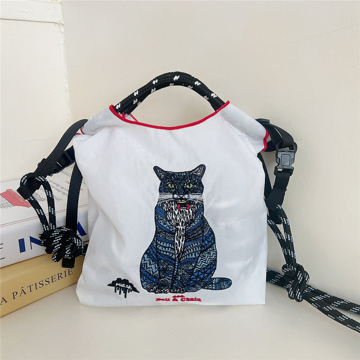 Wholesale Needle Embroidered Donut Mini Bag Mini Shoulder Crossbody Bag Handbag Canvas Bag