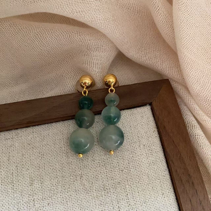 Wholesale Silver needle bead earrings earrings, fashionable, niche, high-end earrings