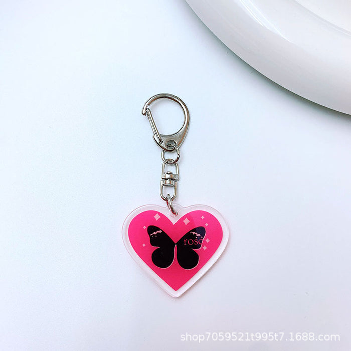 Wholesale Love acrylic keychain student schoolbag pendant car accessories children couple gift accessories