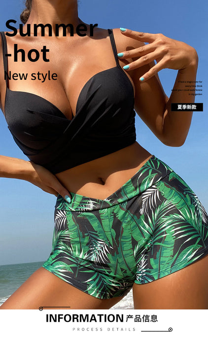 Wholesale Polyester One-piece Boxer Briefs Two-piece Bikini Swimsuit JDC-SW-Chengm003