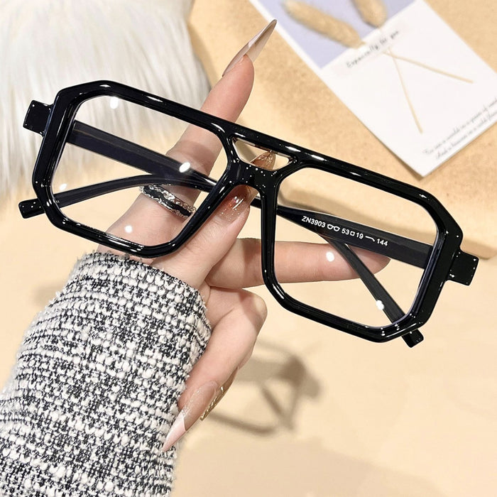 Wholesale New Fashionable Large Box Double Beam Cross border Sunglasses, Retro Art Style Sunglasses