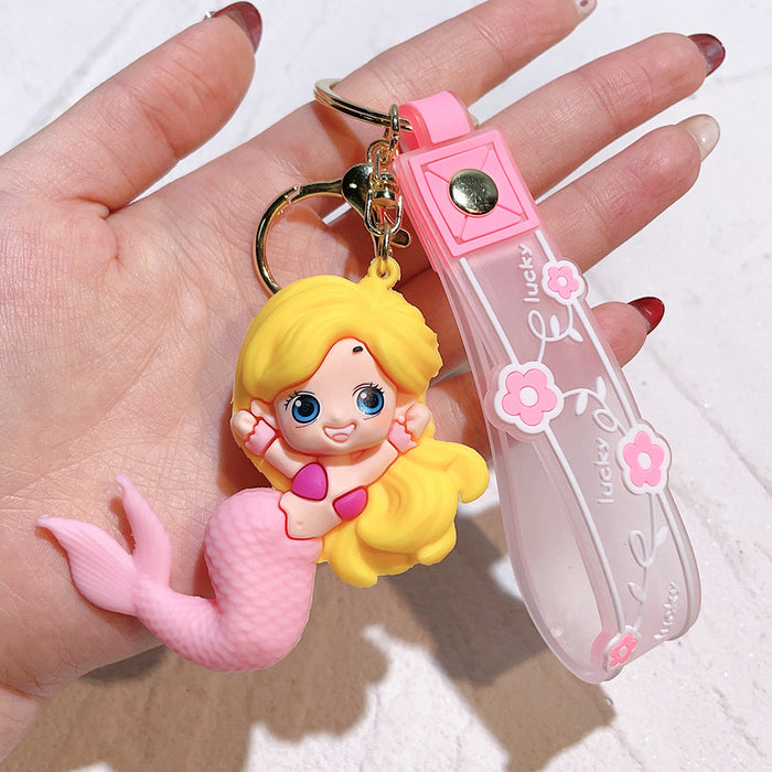 Wholesale Mermaid Princess Keychain Pendant Doll Silicone Car Keychain