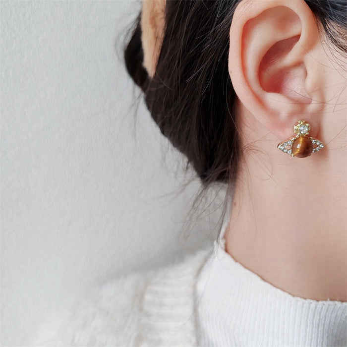 Wholesale Earrings Devil's Eye Light Luxury Sparkling Diamond Earrings, niche design