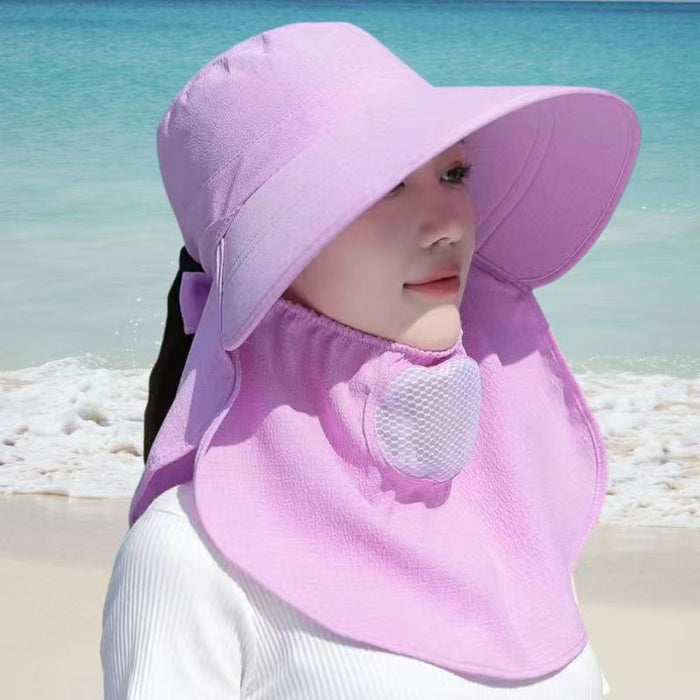 Wholesale Hat, women's sun hat, UV resistant, face blocking, breathable, sun shading, fisherman's hat, summer fishing hat, big brim sun protection hat