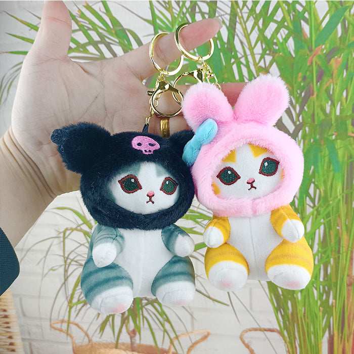 Wholesale Cute Cat Doll Keychain Pendant Doll Machine Plush Toy Gift