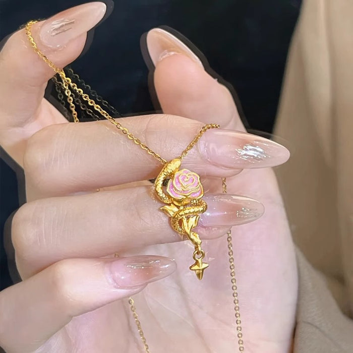 Wholesale Zircon necklace new niche design titanium steel non fading collarbone chain