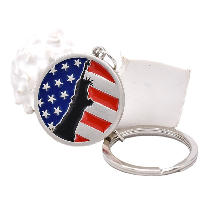 Wholesale American Independence Day Flag Zinc Alloy Keychain JDC-KC-TianG028
