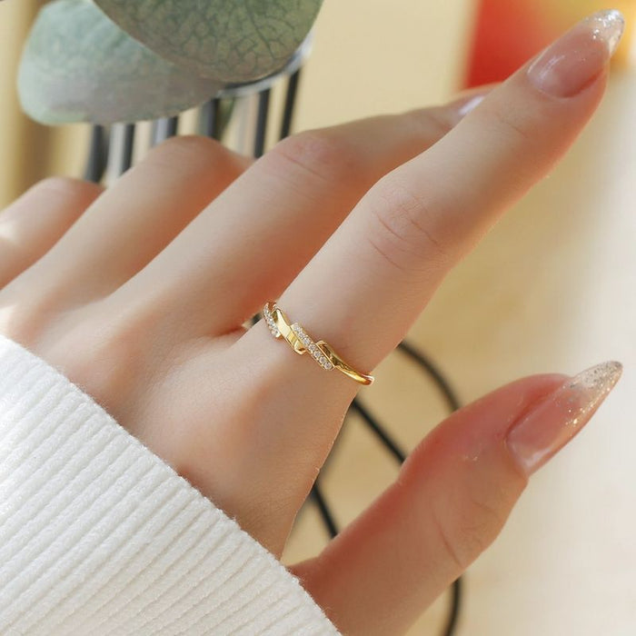 Wholesale Diamond-Encrusted Titanium Steel Jewelry Ring Exquisite Accessories