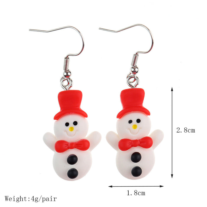 Wholesale Earrings Resin Santa Claus Snowflake Elk Bells Christmas Stockings JDC-ES-niqing023