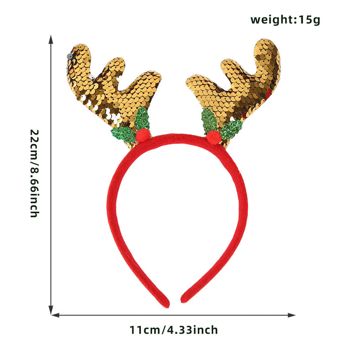 Wholesale Plastic Christmas Headbands With Antler And Star Design For Kids Party Hair Accessory