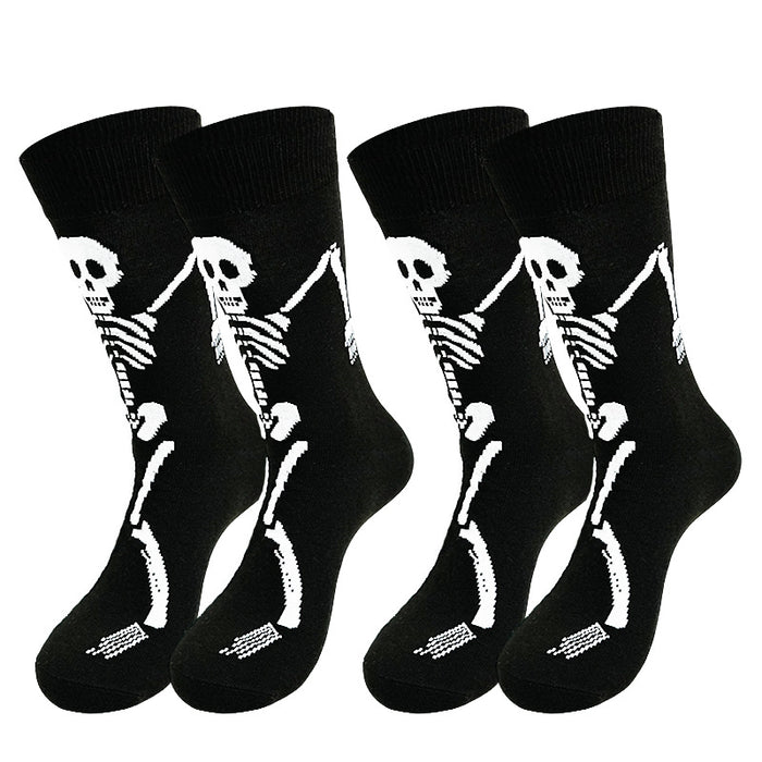 Wholesale  Skull Ghost Claw Cartoon Print Casual Socks Sweat-Absorbent Autumn and Winter Mid-Calf Socks Fun Socks