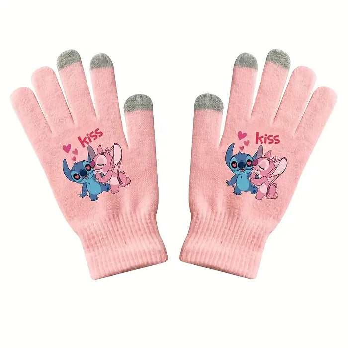 Wholesale Anime-themed Cartoon Printed Knitted Warm Cycling Touchscreen Gloves