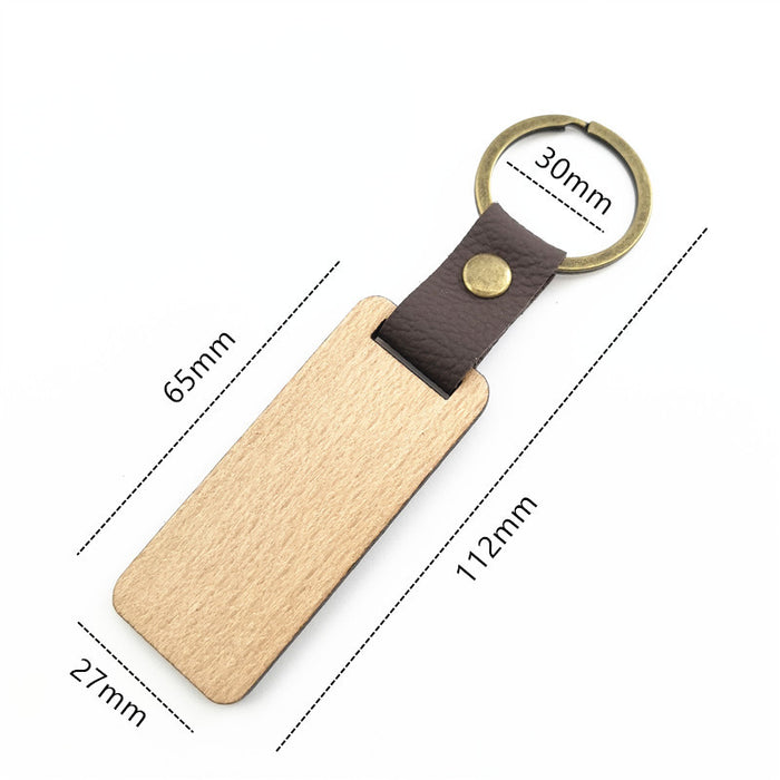 Wholesale Solid wood keychain, walnut keychain, round wooden keychain