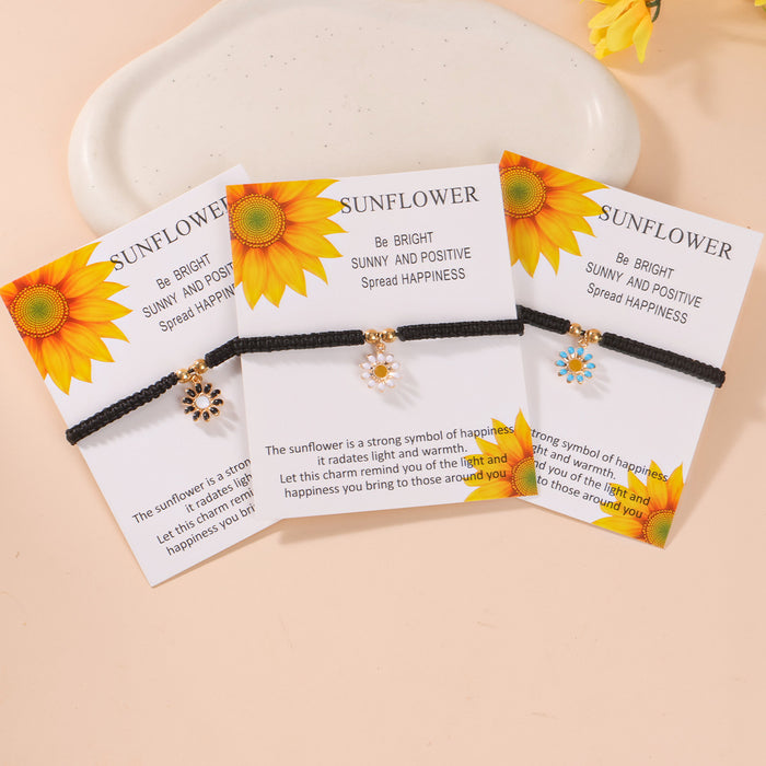 Wholesale New Daisy Bracelet, Chrysanthemum Weaving Hand Rope, Sunflower Card Bracelet